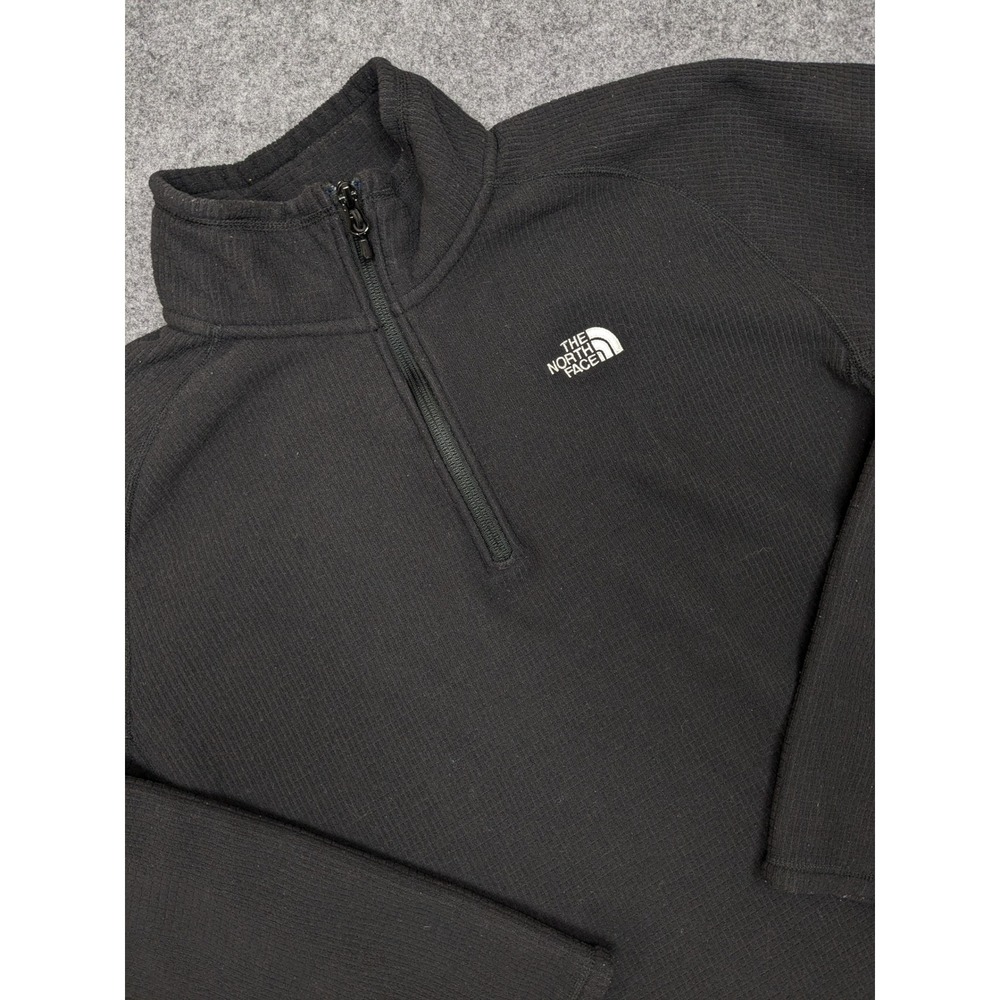 The North Face Mens Large Pullover 1/4 Zip Fleece Jacket Black‎